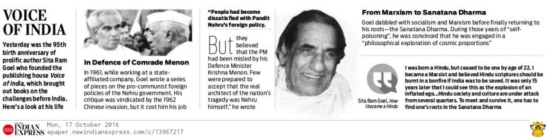 Sita Ram Goel and Voice of India