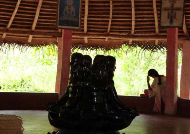 Jesus images made in yogic style at Shantivanam Jesus images at Shantivanam