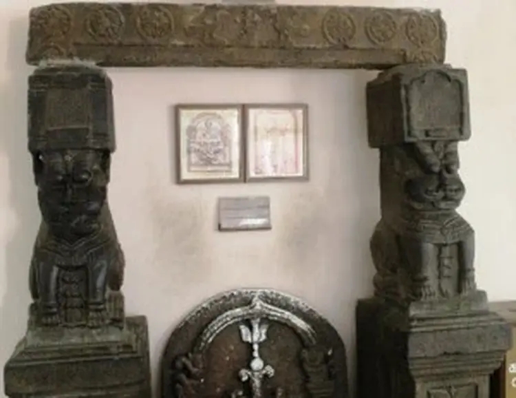 Temple pillars in Santhome Church museum, Mylapore.