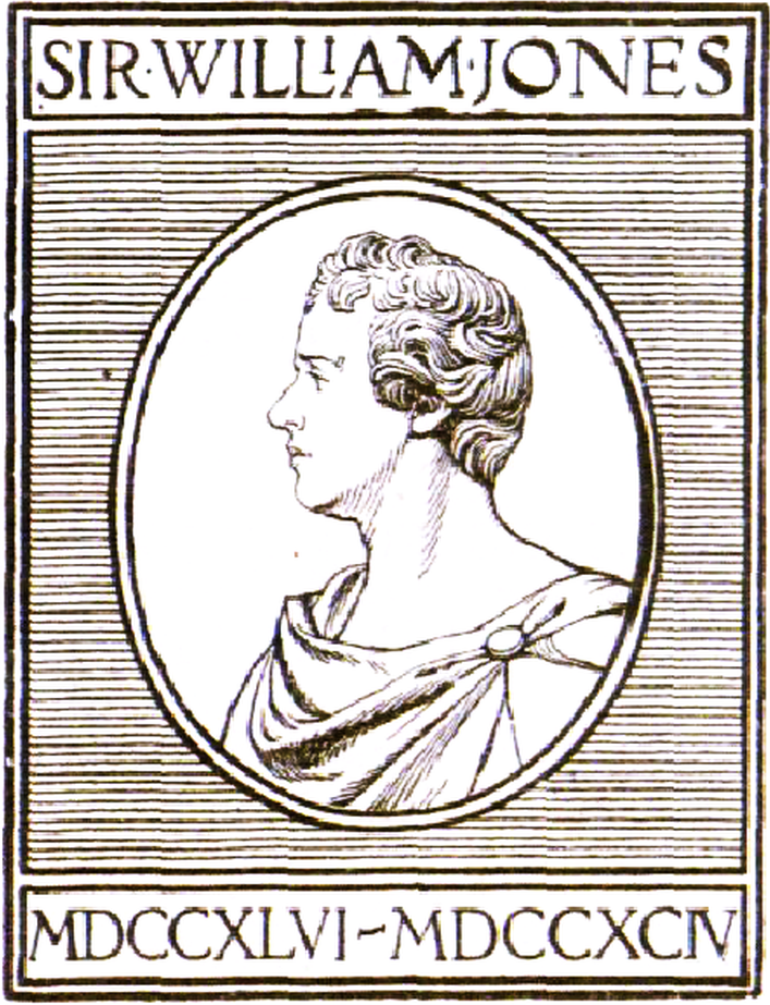 Logo of the Asiatic Society of Bengal depicting Sir William Jones (1905).