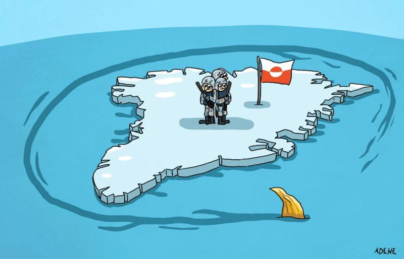 An orange shark circles Greenland! Orange Shark Cartoon