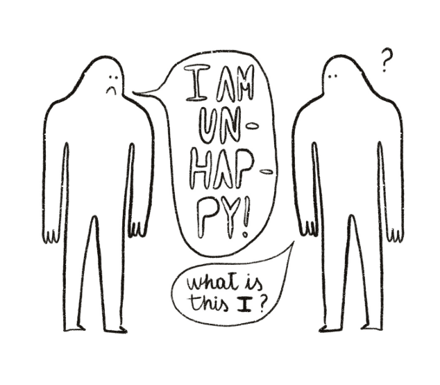 Illustration by Chandra Costanza Coletti. Self Enquiry Cartoon