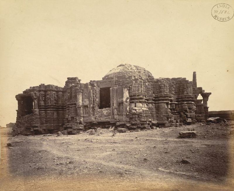 Somnath temple ruins converted into a domed mosque. Somnath temple converted to mosque ca 1931.
