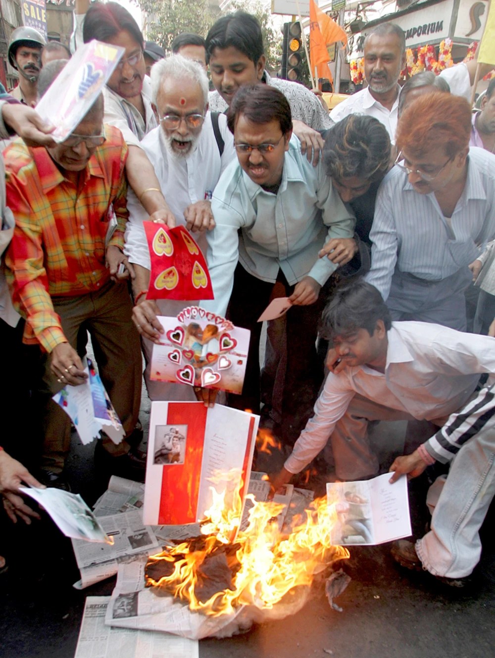 Hindus protest celebration of St. Valentines's Day in Kolkata. Hindus protest celebration of St. Valentines's Day.