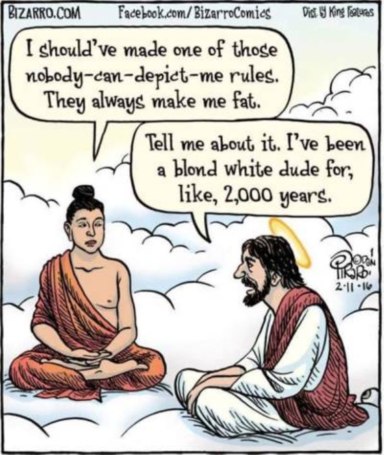 Buddha and Jesus Cartoon