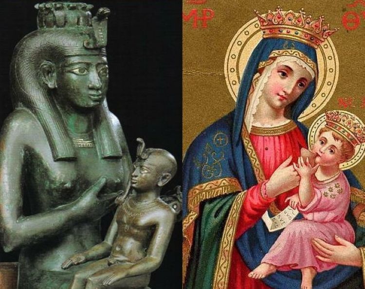 Mary with Jesus copies the Egyptian Isis with Horus. Isis & Horus - Mary & Jesus