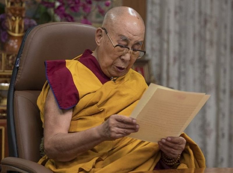 Dalai Lama reads his succession statement at Dharmsala on July 2, 2025. Dalai Lama reads his succession statement in Dharmsala on July 2, 2025.