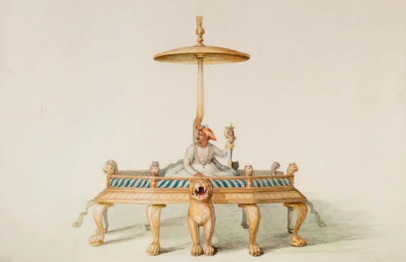 Tipu Sultan on the Tiger Throne.