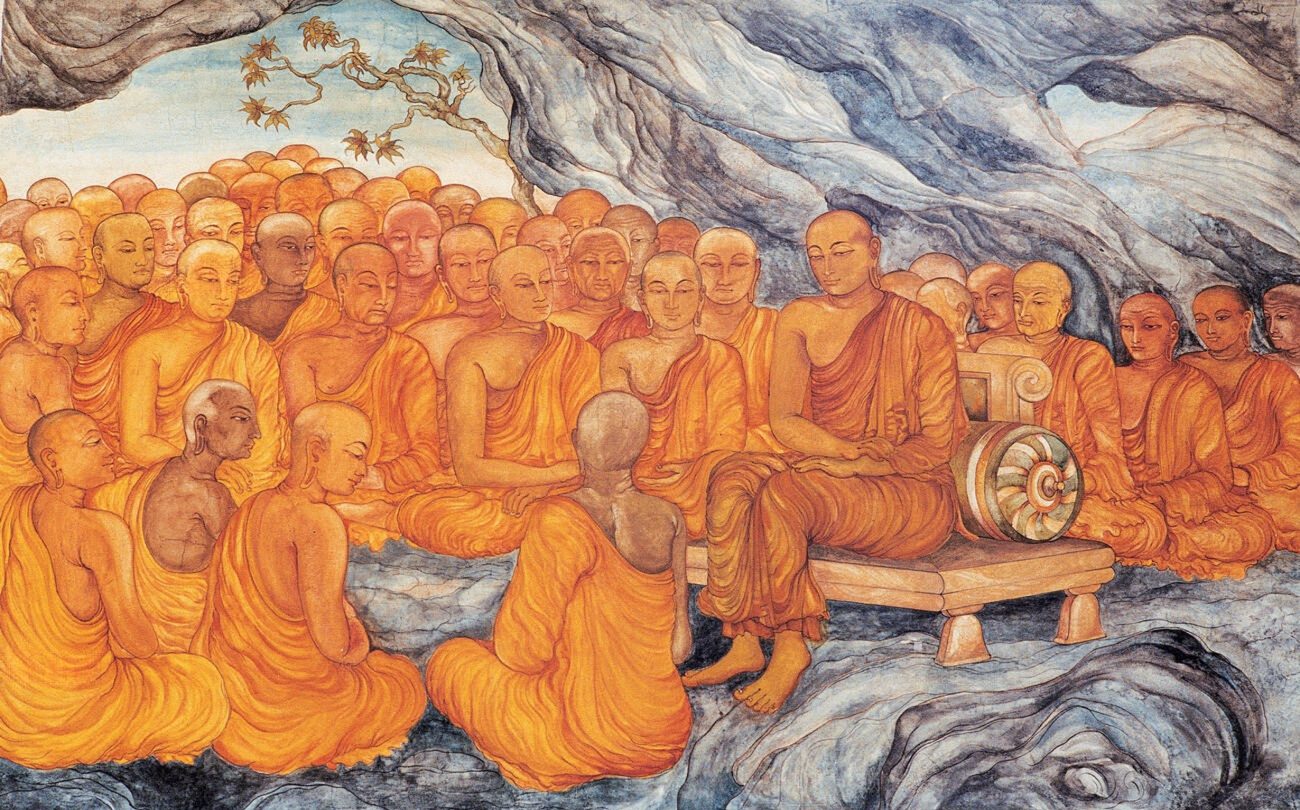 Buddha with disciples.