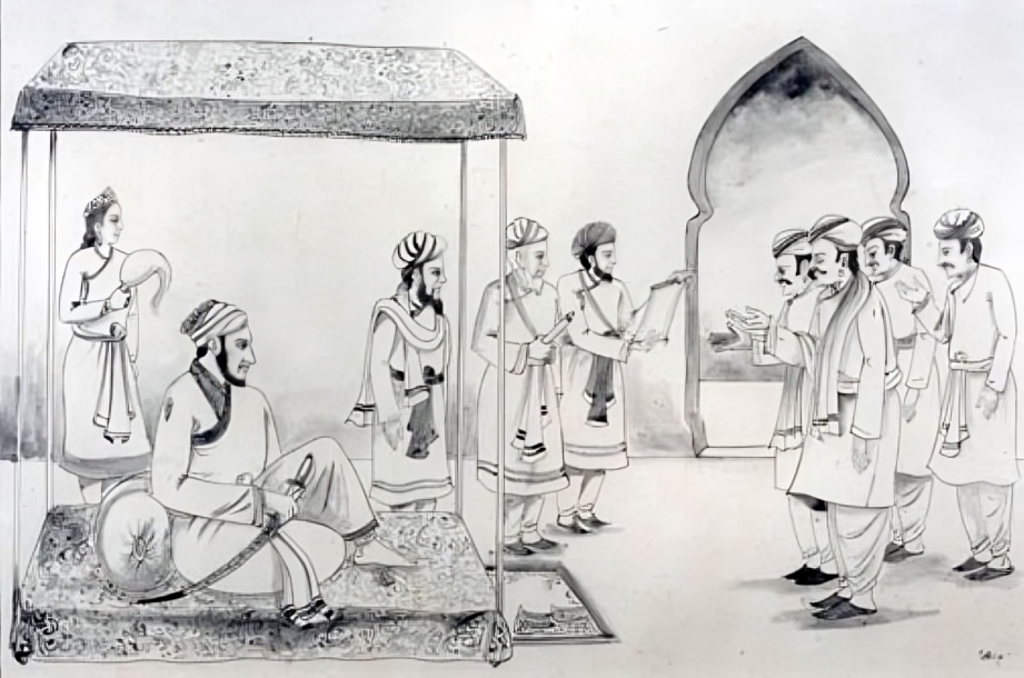 Auranzeb with Hindu officials, many forcefully converted to Islam. Aurangzeb with Officials
