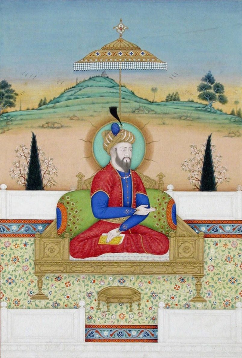 Babar enthroned.