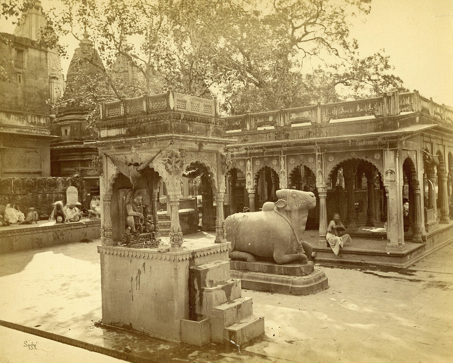 Nandi facing the Gyanvapi Mosque that Aurangzeb had built over the original Vishwanath Shiva Temple at Kashi. Nandi facing the Gyanvapi Mosque that Aurangzeb had built over the original Vishwanath Shiva Temple at Kashi.