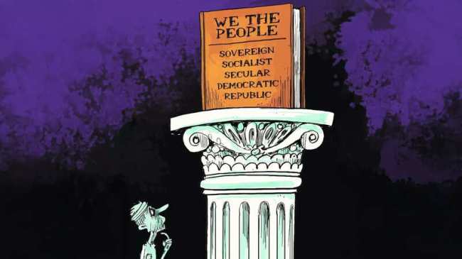 Indian Constitution of 1976. Indian Constitution Cartoon